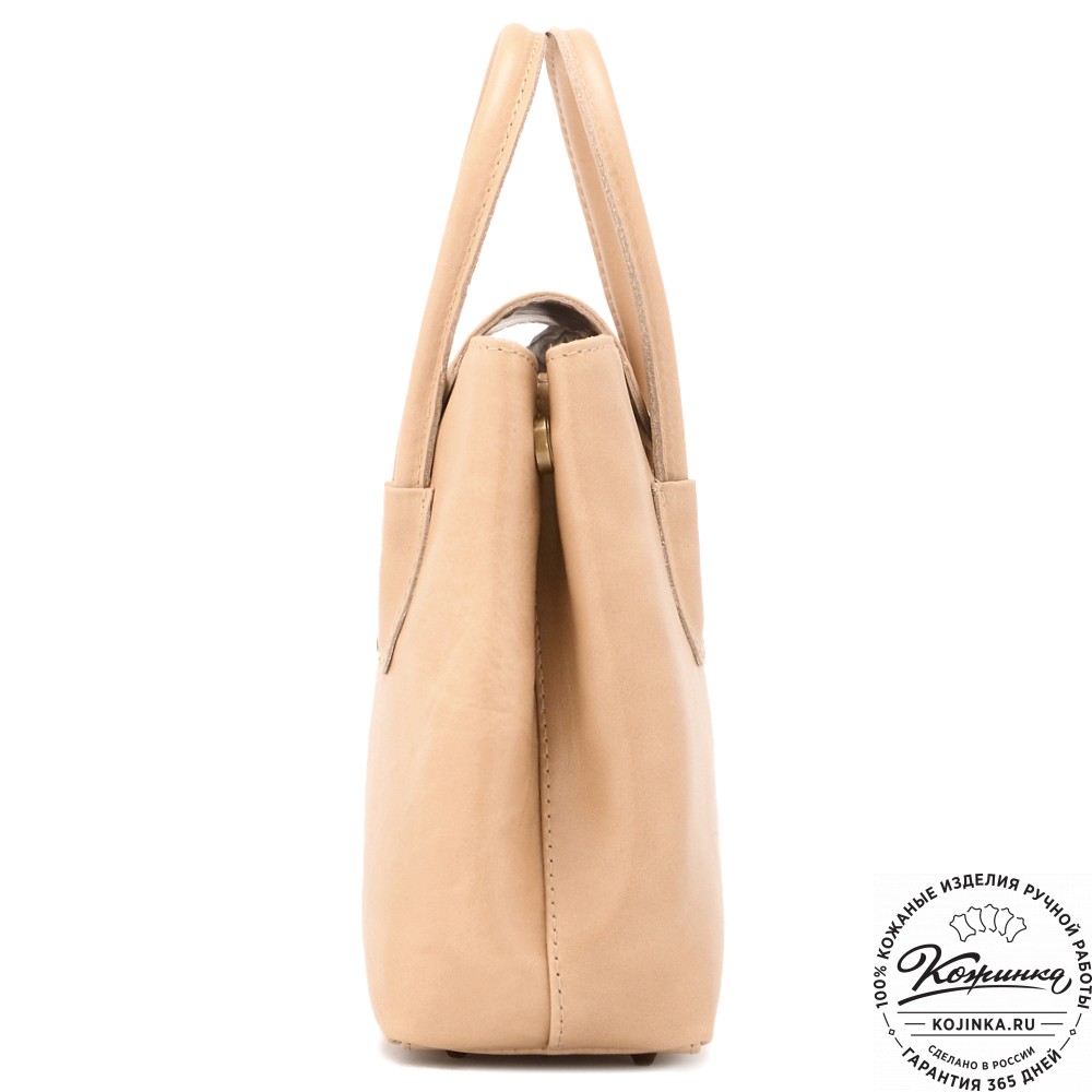  Женская кожаная сумка "Ванесса" (бежевая)